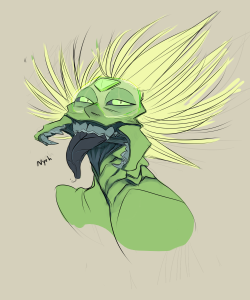 deadwooddross:  Some Peridots from the stream! There was talk about her jaw being able to split where I draw that little line on her chin…And then I tossed in extra peridot being a weenie nerdlord just now, for space filler 