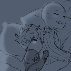 konorai:  Genos curling up to Saitama like