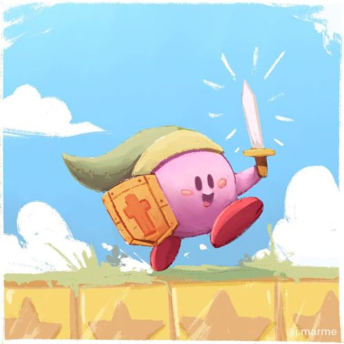 The Legend of Kirby. He’s out there, sword and cross shield on hand, fighting in the name of the Lor