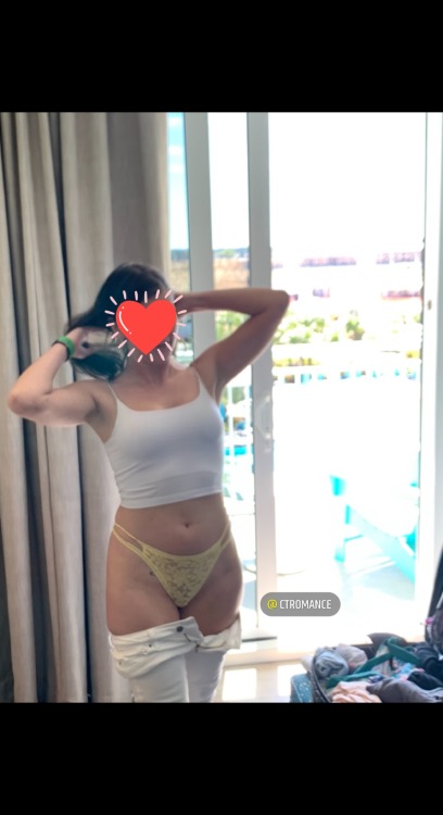 ctromance:Nothing sexier than watching my wife undressing so we can have some pool time fun…after our own hotel room fun.Note to self: Buy more yellow panties for her, she looks way too sexy.