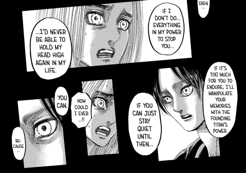 “You’re the worst girl in the world”I think Eren here is reminding Historia to be her real selfish s