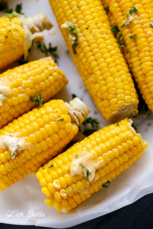 Corn on the Cob with Garlic Butter | Cafe Delites