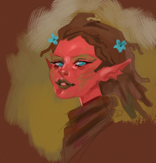 outlandidol: Another warmup sketch, this time more Sylvari practice. People draw really gorgeous, co
