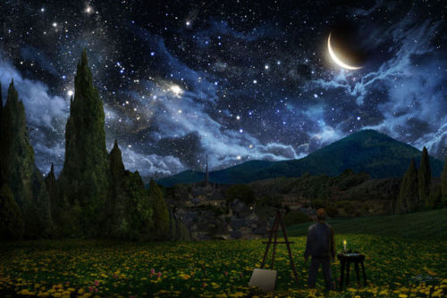 hippie-janessa:    Starry Night in Van Gogh’s adult photos