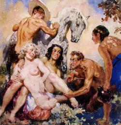 milenaolesinska: Exposition Art Blog  Australian art Norman Lindsay   Norman Alfred William Lindsay (22 February  1879 – 21 November 1969) was an Australian artist, etcher, sculptor,  writer, editorial cartoonist, scale modeler, and an accomplished