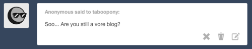 taboopony:  Shy: sorry to all you vore fans out there Mod: wooof!! got questions!!! thank you!!  Speaking of sharkpone… owo