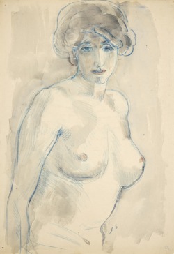 amare-habeo:      Jan Sluijters (Dutch, 1881–1957)    Self Portrait of Greet van Cooten (Halfportret van Greet van Cooten), 1910   Watercolor and pencils on paper 