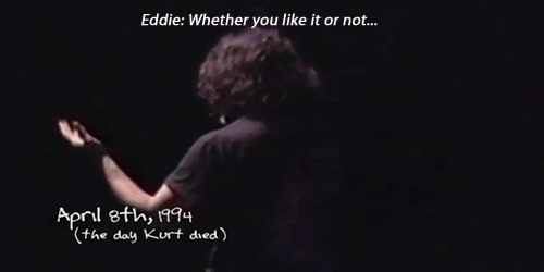 co7090:Eddie Vedder about Kurt Cobain on the news of his death.