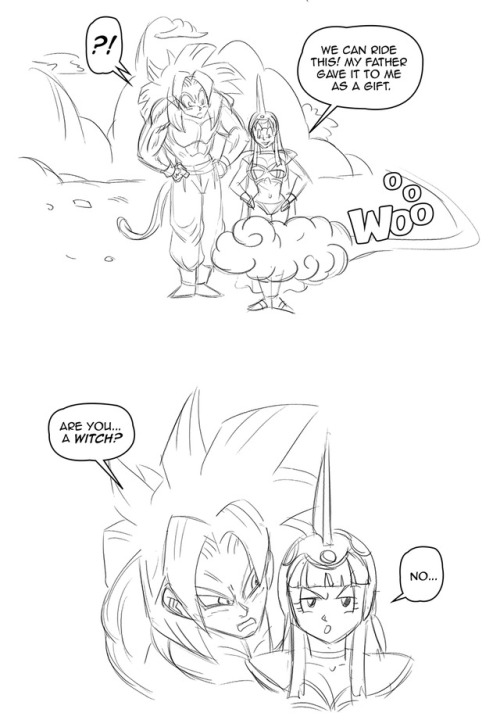 funsexydragonball:   Anonymous said to funsexydragonball: those ssj4 goku and chichi strips are amazing. but how would they travel without the flying nimbus? or does chichi have it somehow? and i bet goku would be really interested once he finds out that