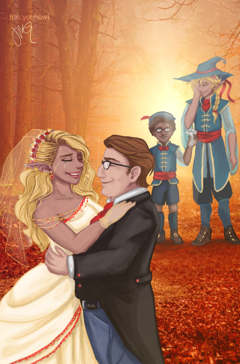 halcyonhowl: Happy Candlenights,  @mechanicdragonofwind! Here is some Blupjeans wedding fl