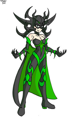 I drew the lineart for this Hela piece around