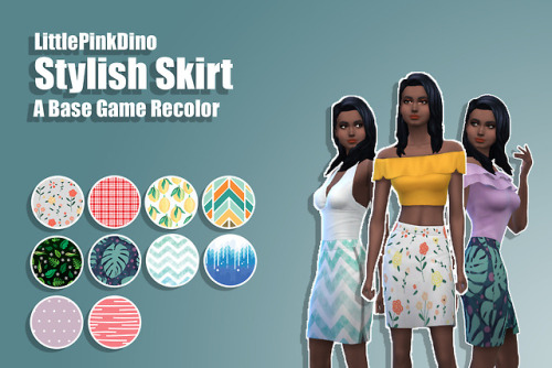 Stylish Skirt - Base Game RecolorHello Again! I really love this base game skirt that came out in a 