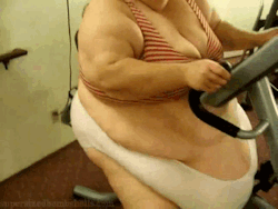 prize-pig-collection:bigssbbwguy:Too big for the exercise bike? Oh well, guess it’s