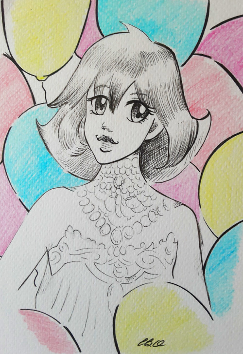 Inktober 2019: Magical Girls x Fashion. Day 18: Amelia Will Tesla Saillune x Marchesa.