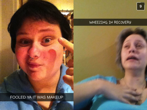 adiostoreadumb:   Today in Snapchat News: I scared the shit out of Ceb. First row is my snaps and second row is Ceb’s response to each one. 