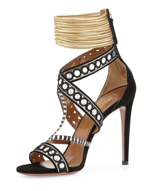 High Heels Blog wantering-luxe: Aquazzura The Queen Suede Mirror-Strap Sandal,… via Tumblr