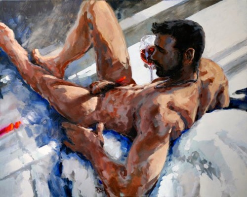themalenudityinart:  Robert C. Rore (1954-). German painter.
