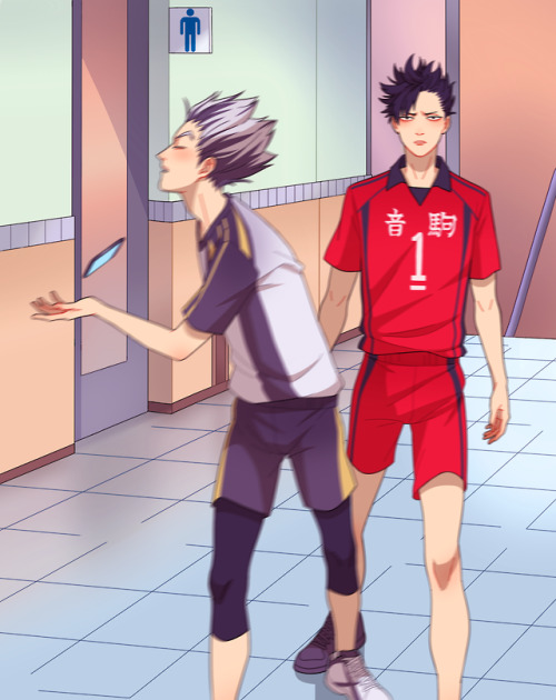 ginkirikirikiri:Kuroo and Bokuto’s first meeting should be like this