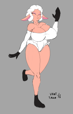 vantarts:  quicky warm up doodle in stream, Leggy Lamb suggestion :V 