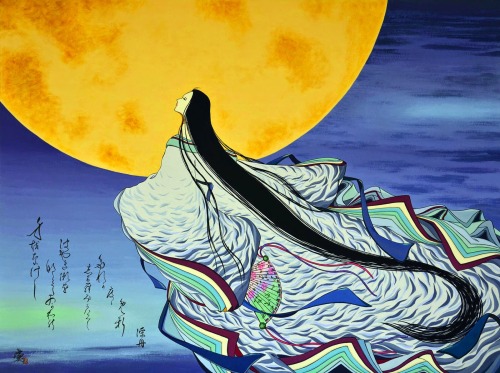 Agameishi (Japanese) - Known to the Moon Alone, 600 Scenes of Genji, Scene 578, 2008, Paintings: Acr