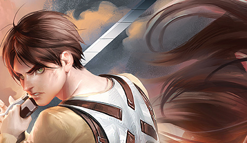 sakimichan:  attack on titan poster sneak peeks. 