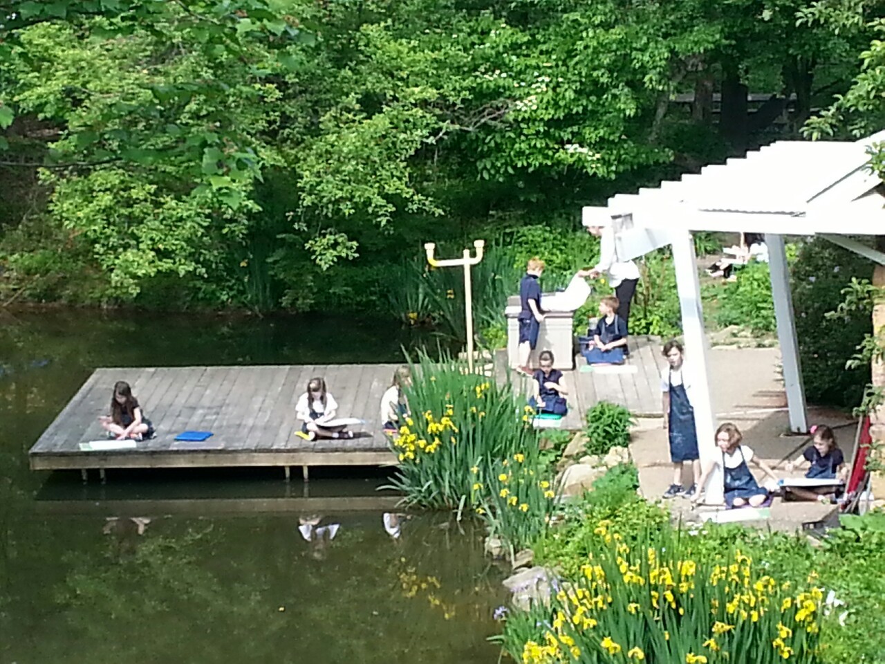 2nd grade art by the pond #outdoorclassrooms