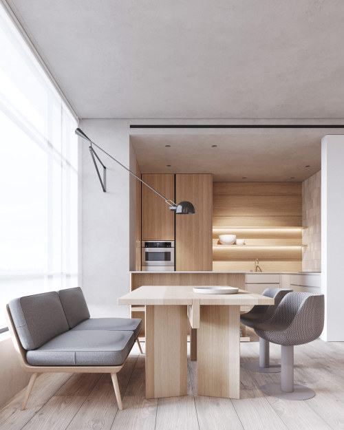 White & Light Wood Interiors Under 120 Square Metres (With...