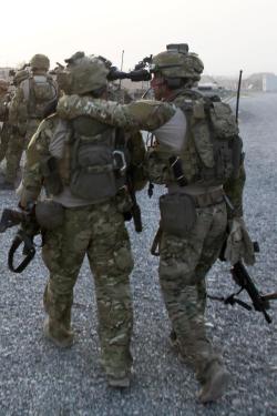 ian-275:  majorleagueinfidel:  “We happy few, we band of brothers. For he today that sheds his blood with me, shall be my brother.” -William Shakespeare,”King Henry V” U.S. Army Rangers moments before a combat operation in Afghanistan.  Best platoon