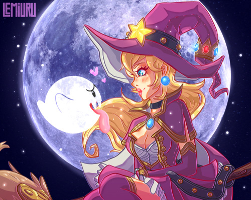 Happy Halloween! Witch Princess Peach design by Fonteart 