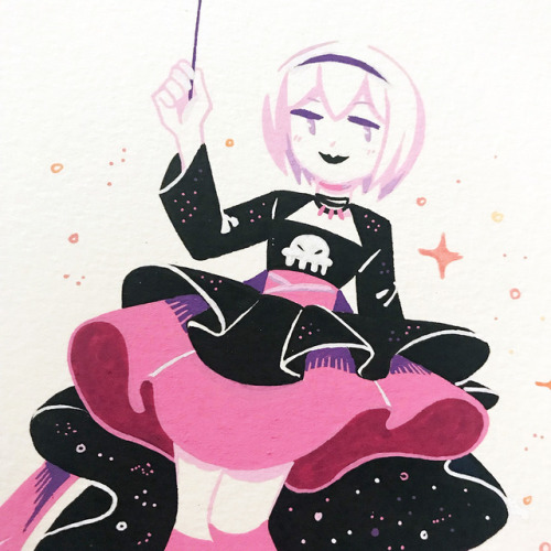 carnivorouscormorant: commission sample! i’ll be taking acrylic paint commissions at anime bos