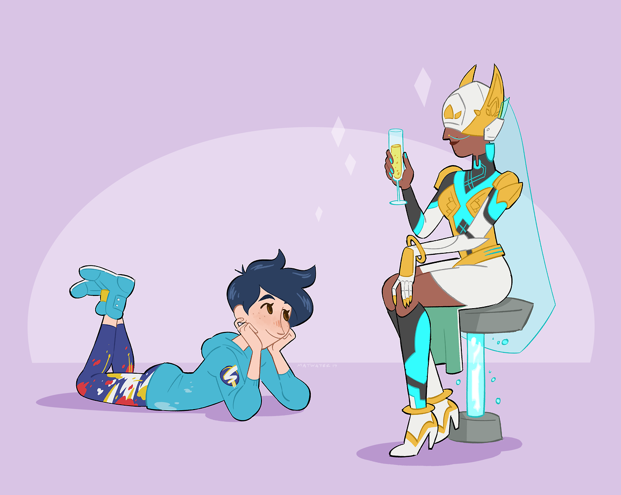 melanieatwater:i am tracer gazing at symmetra’s A+ new outfit
