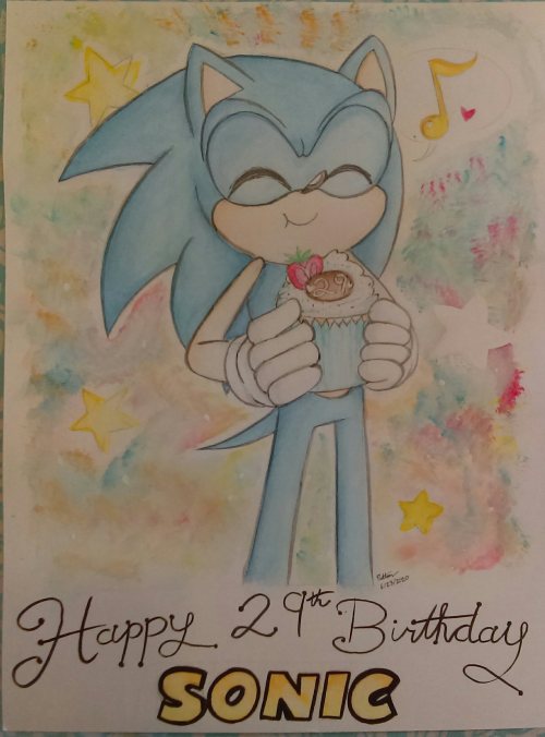 magma-paint:Me: We’re just gonna do a simple piece of art for Sonic’s 29th birthday. Nothing fancy, 