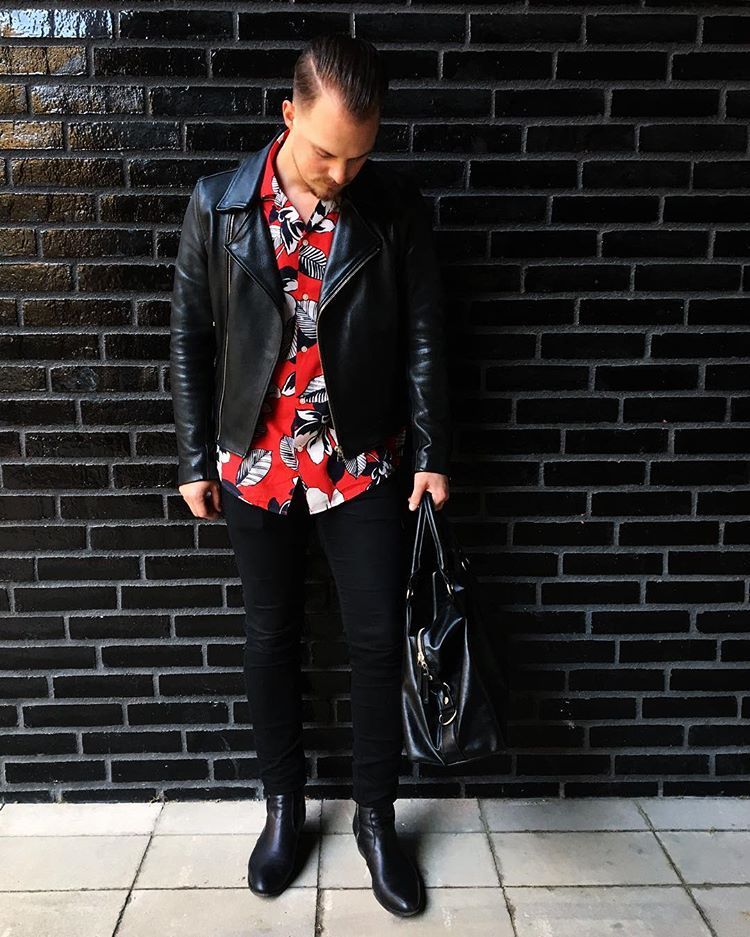 blazer with hawaiian shirt
