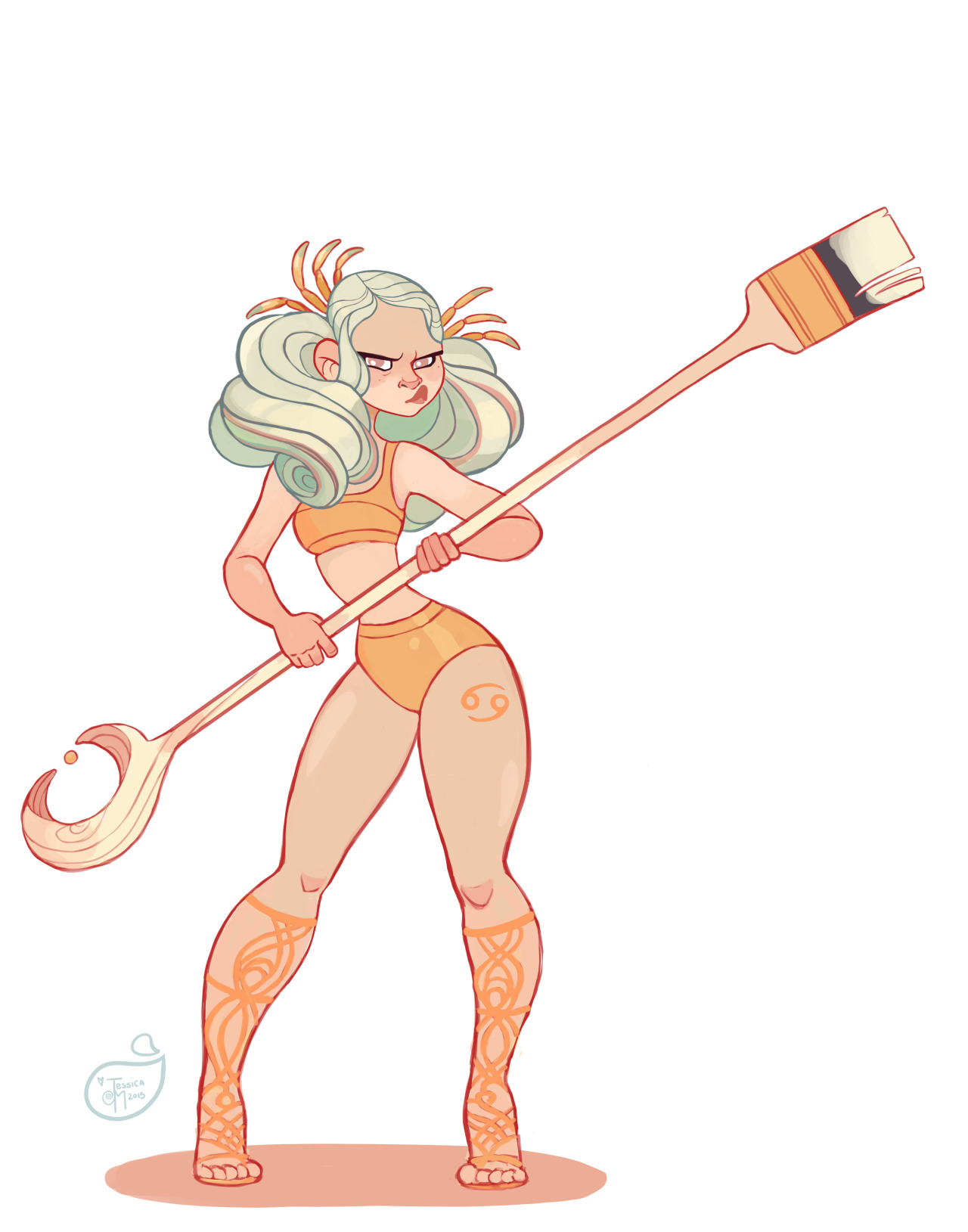 jmadorran:  Character design - Zodiac Cancer Don’t say anything about her height