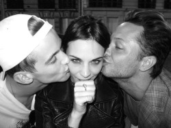 so-narly:  RJ King, Alexa Chung and Derek Blasberg during Paris Haute Couture, Fall 2012