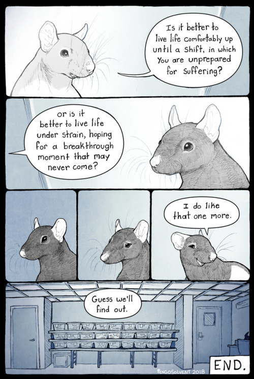 going&ndash;nowhere-fast: pengosolvent: Edit: the title for this comic is “Puzzle Rat&rdqu