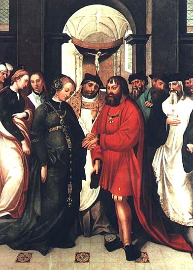 “Wedding of Saint Alexis” by Garcia Fernandes, 1541. This painting was, for a long time,