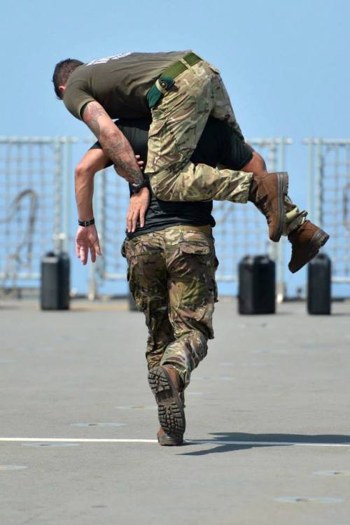 Sailors and Royal Marines conduct Battle Fitness The Royal Marines from HMS Bulwark were put through