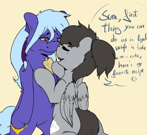 ask-cristice:  ask-hexandtesla:  ask-cristice:  Add sprinkles on it and I’ll give you a smooch.   Hex: “What did I get myself into…? Eh, chocolate cake with sprinkles. Easy smooch.”//This gave me an excuse to draw her butt. Sorry not