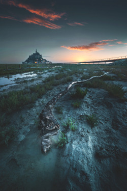 lsleofskye:  Sunrise sur le mont Saint Michel