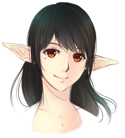 Sorasha Ashi, my lovely FFXIV character- I can’t do her justice. One of the things I plan on working on after commissions are caught up, is definately hair, lighting (a big one) and I want to work on my eye coloring style. Everything always varies