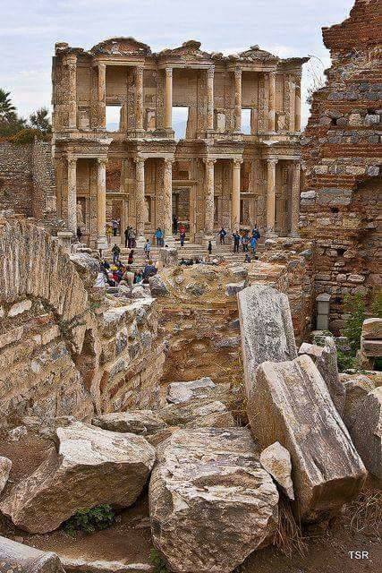 This library of Celsus is an ancient Roman building in Ephesus, Anatolia, now part of Selçuk, Turkey