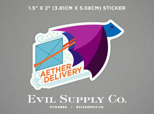 Aether Delivery sticker ($1.25)The Netherworld Post Office have a special crew of astral bats to car