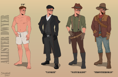 A much needed character sheet of - you guessed it - Al! Outfits based on his in-game outfits that he