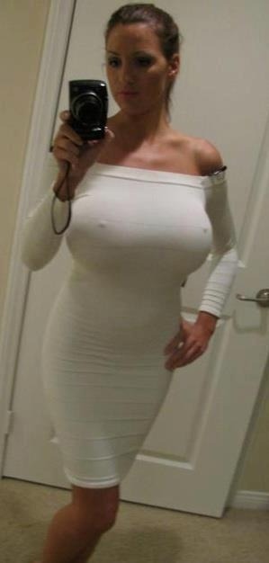 big-teen-tits:  White Top and Hard Nipples 