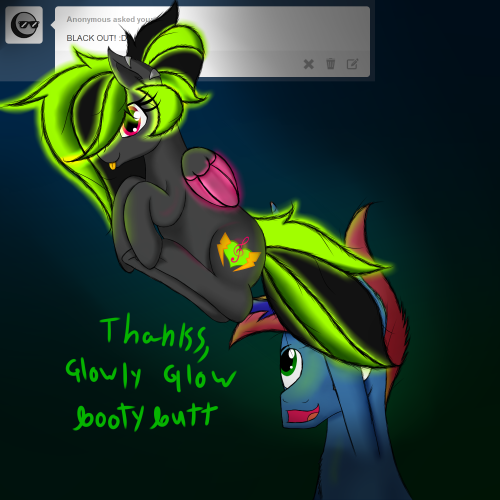 askug:  ElectroBeats makes best glowstick~ owo (I hope you enjoy! I had alot of fun making this! x3 This is the first time I’ve made anything glowy so it took some figuring x3 The last image is a bonus pic because I love the way Electro came out x33)