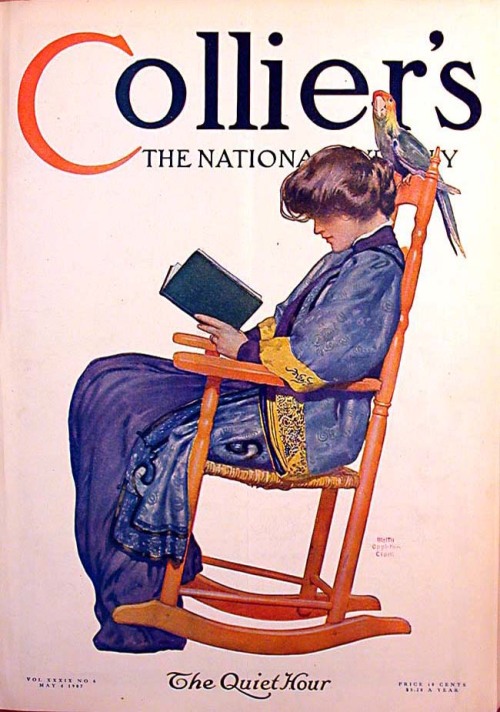 The Quiet Hour. Collier’s Magazine Cover, May 4, 1907.“All men’s miseries derive f