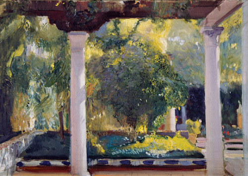 The Garden of the Sorolla House - Joaquin Sorolla 1917Impressionism