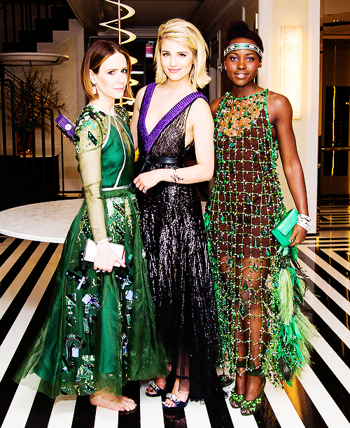 fionagoddess:   Sarah Paulson, Dianna Agron & Lupita Nyong’o | Charles James: Beyond Fashion’ Costume Institute Gala - After Party (May 5, 2014)