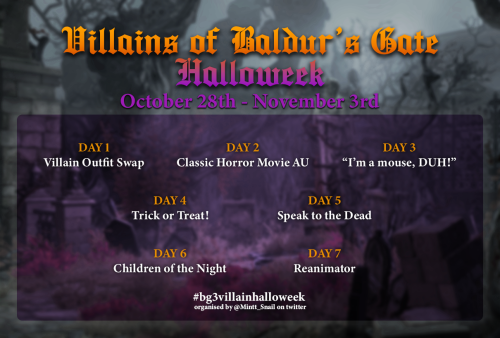 Villains Of Baldur's Gate Halloweek (Oct 28 - Nov 3)